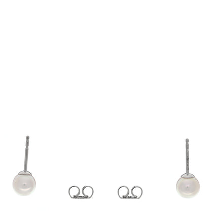 Mikimoto 18K White Gold Akoya Cultured Pearl 6-6.5mm Stud Earrings 3 of 4