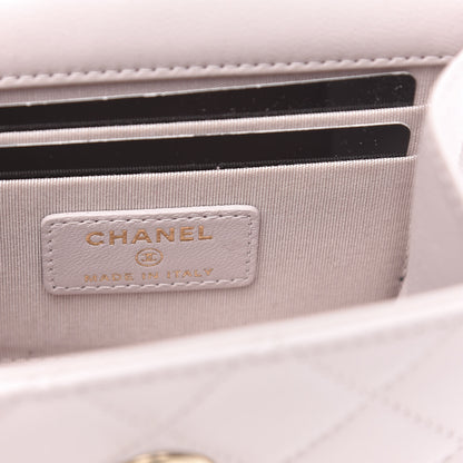 Chanel Lambskin Quilted Mini Trendy CC Clutch With Chain Lilas Lilac 6 of 10