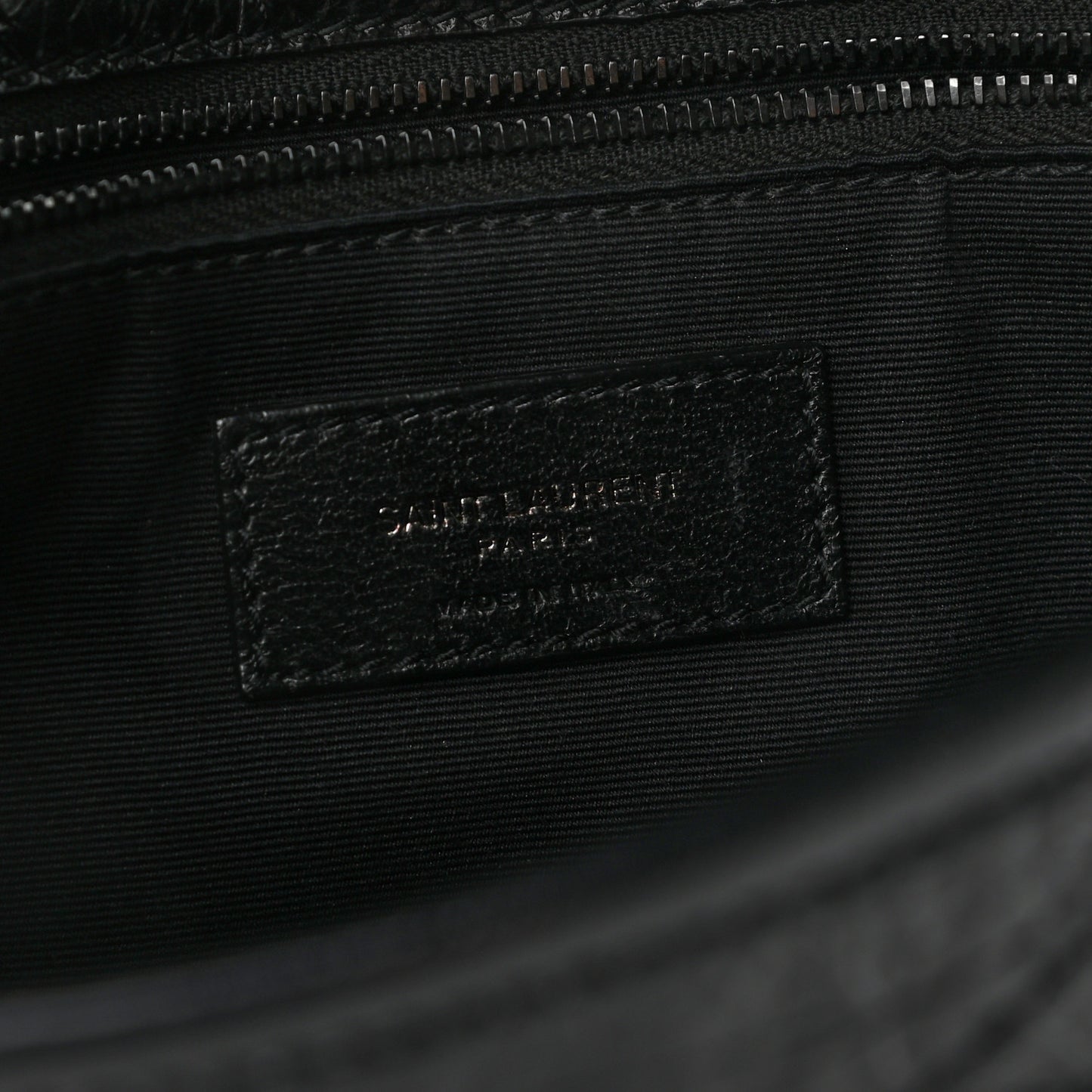 Crinkled Calfskin Matelasse Monogram Medium Niki Chain Satchel Black