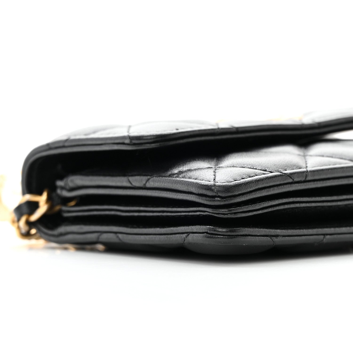 Chanel Lambskin Quilted Pearl Crown Clutch With Chain Black 11 of 12