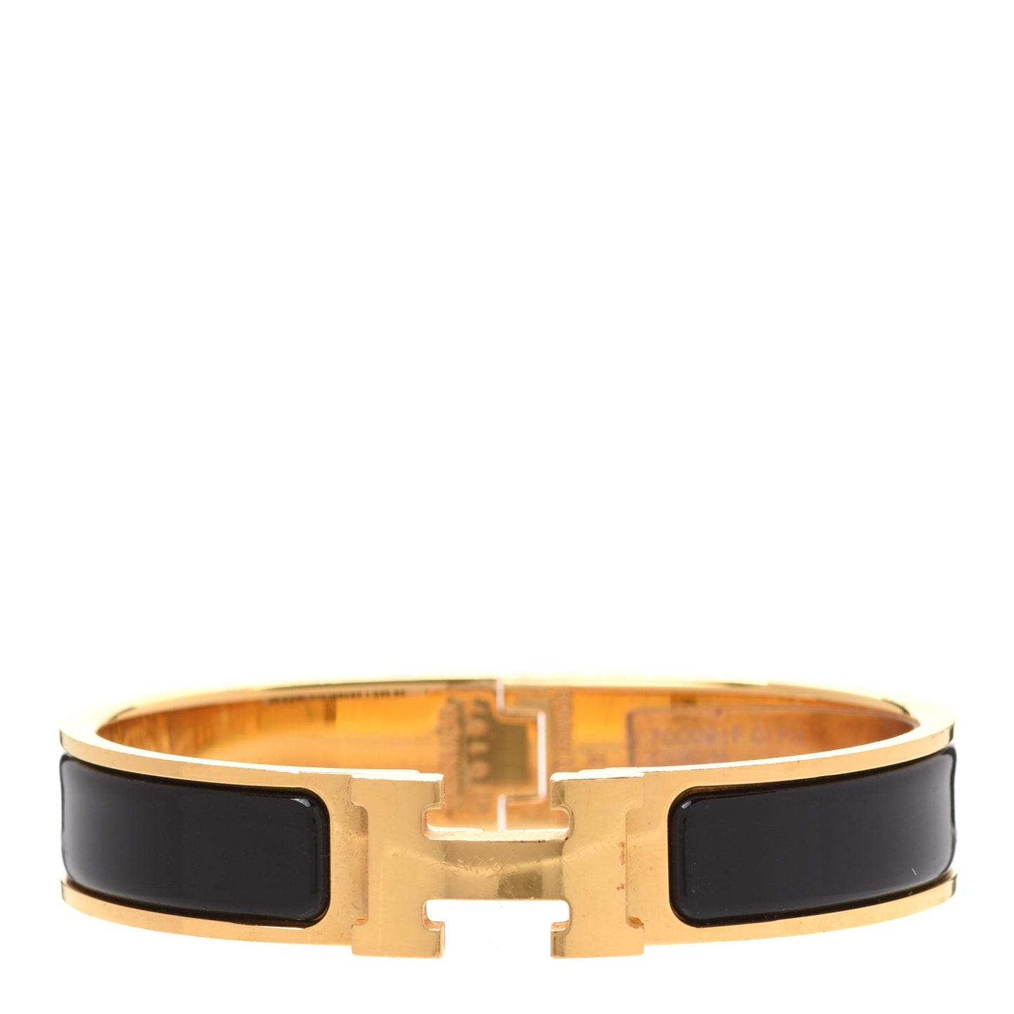 Enamel Narrow Clic Clac H Bracelet PM Black