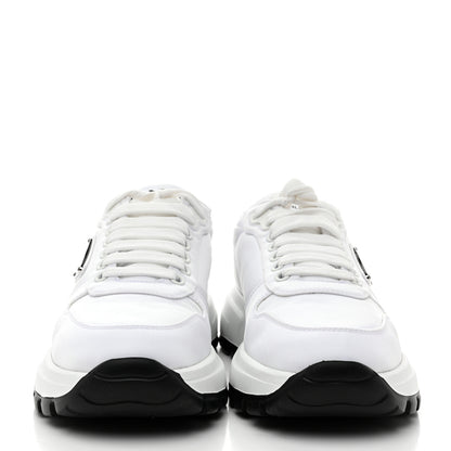 Prada Re-Nylon Spazzolato Metal Triangle Logo Womens Prax 01 45mm Sneakers 37 White Black 3 of 10