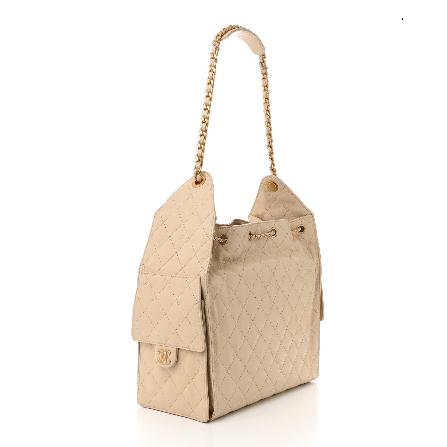 Chanel Caviar Quilted Medium Chanel 25 Handbag Beige 4 of 12