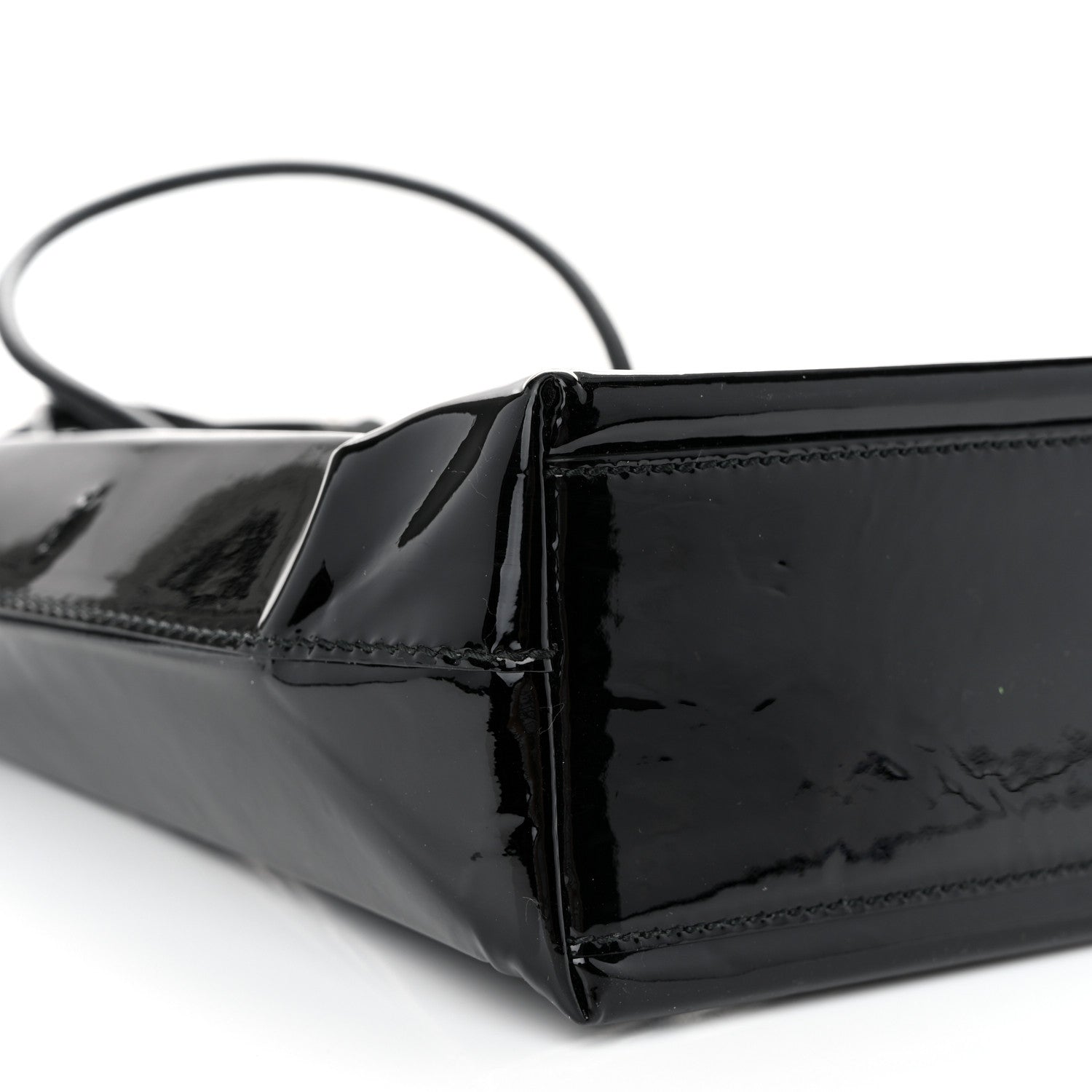 Balenciaga Patent Calfskin Logo Shopping Tote XXS Black 9 of 10