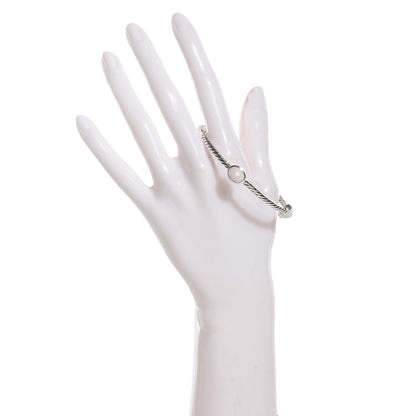 David Yurman Sterling Silver White Agate 3mm Color Classics Four Station Bangle Bracelet 2 of 4