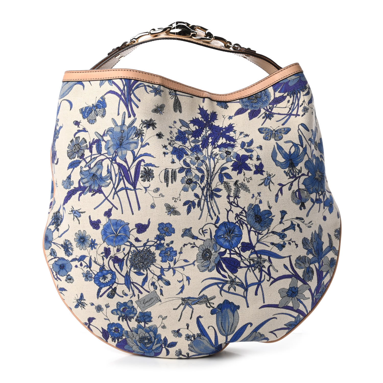 Gucci Canvas Flora Floral Large Wave Hobo Blue 1 of 10