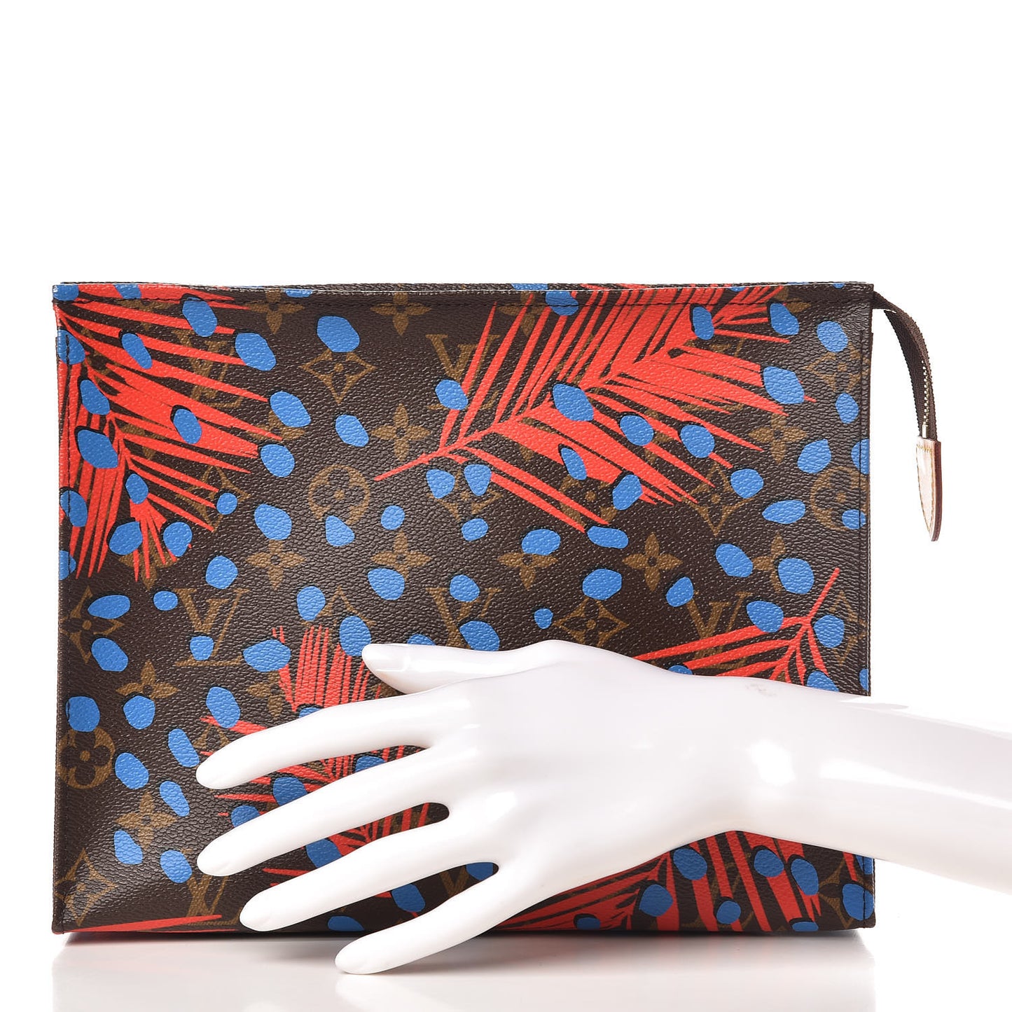 Monogram Jungle Dots Toiletry Pouch 26 Coquelicot Denim