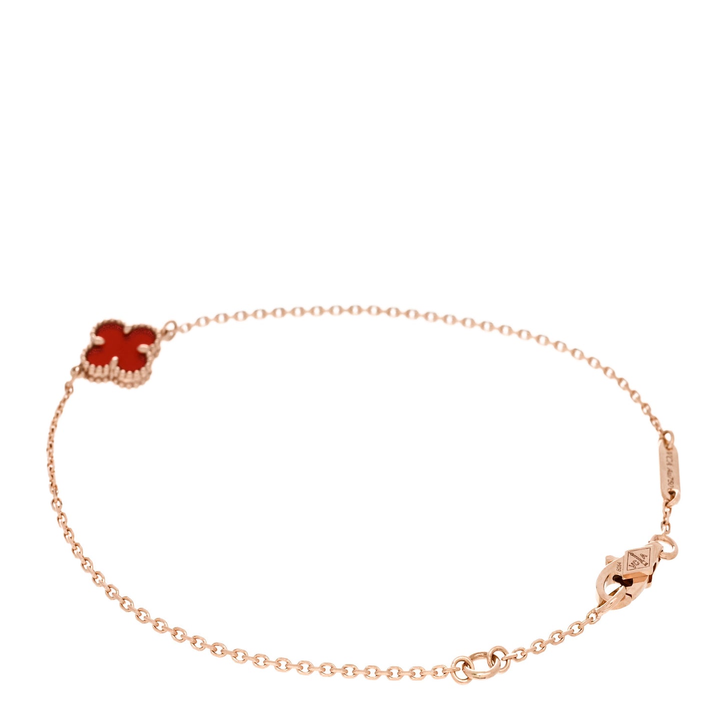 18K Rose Gold Carnelian Sweet Alhambra Bracelet