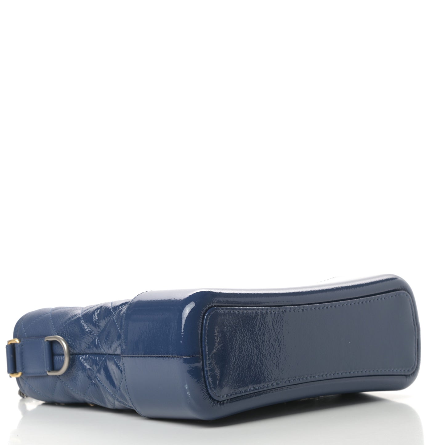 Patent Goatskin Quilted Medium Gabrielle Hobo Blue
