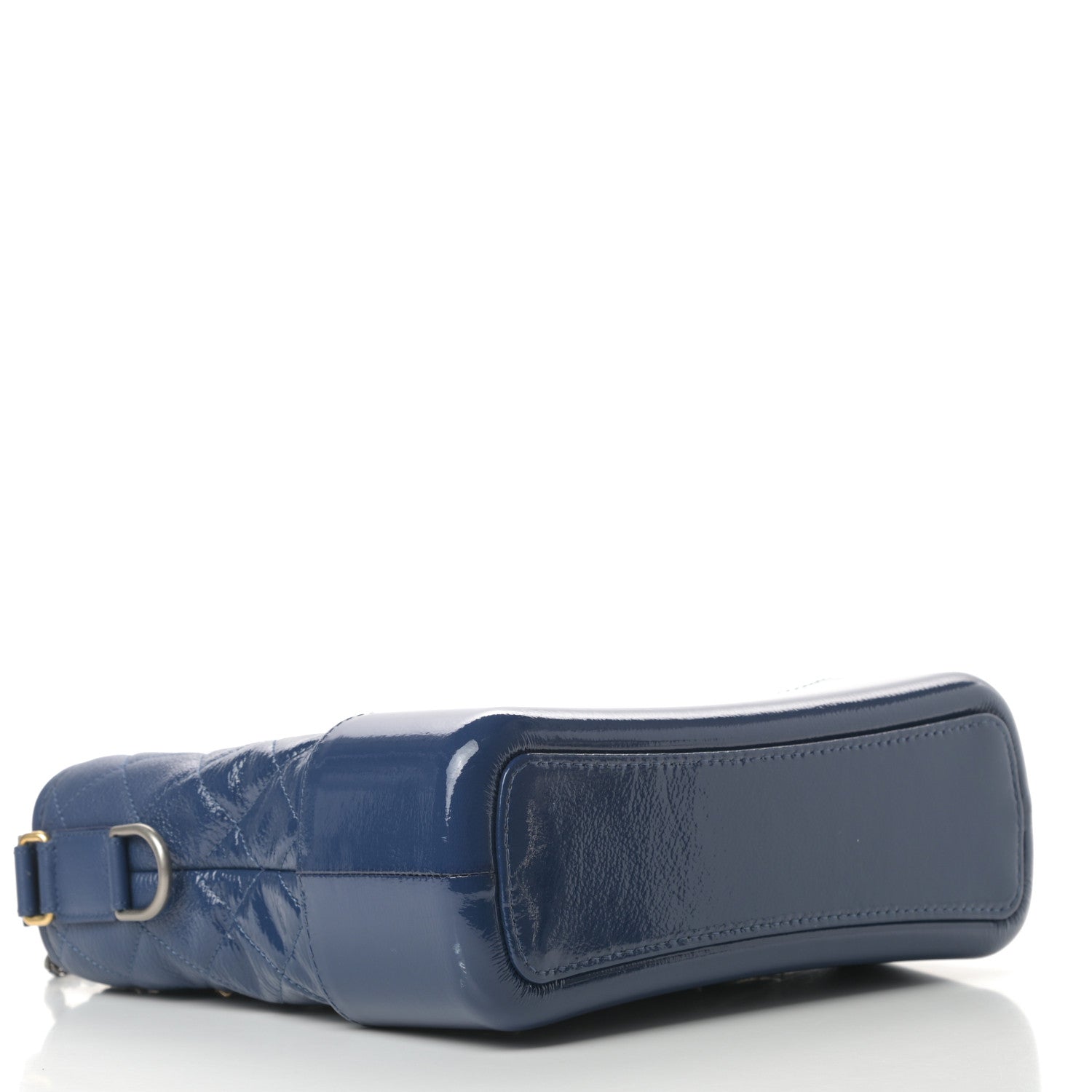 Chanel Patent Goatskin Quilted Medium Gabrielle Hobo Blue 4 of 12
