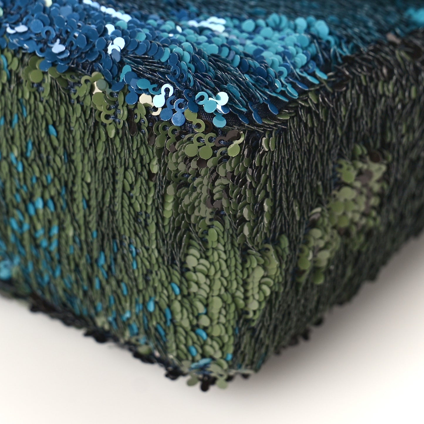 Shaded Sequins Mini Flap Light Green Dark Brown White Blue