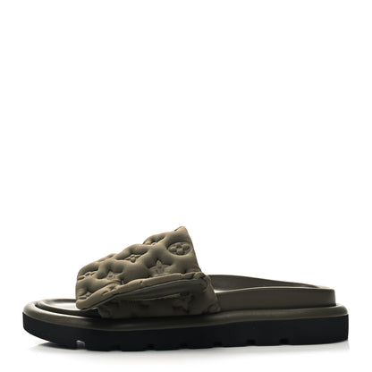 Louis Vuitton Technical Fabric Embossed Monogram Pool Pillow Comfort Mules 39 Khaki 1 of 11