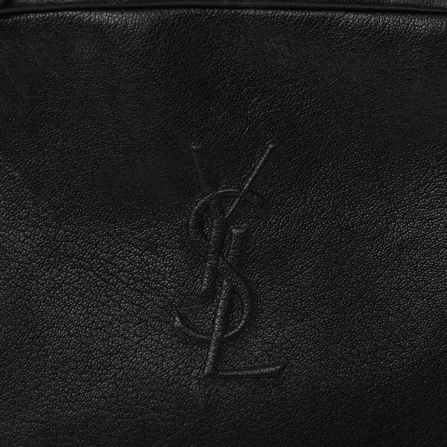 Saint Laurent Lambskin Monogram Embossed Small Lou Camera Bag Black 7 of 10