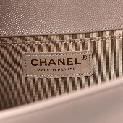 Chanel Caviar Quilted Medium Boy Flap Dark Beige 8 of 11