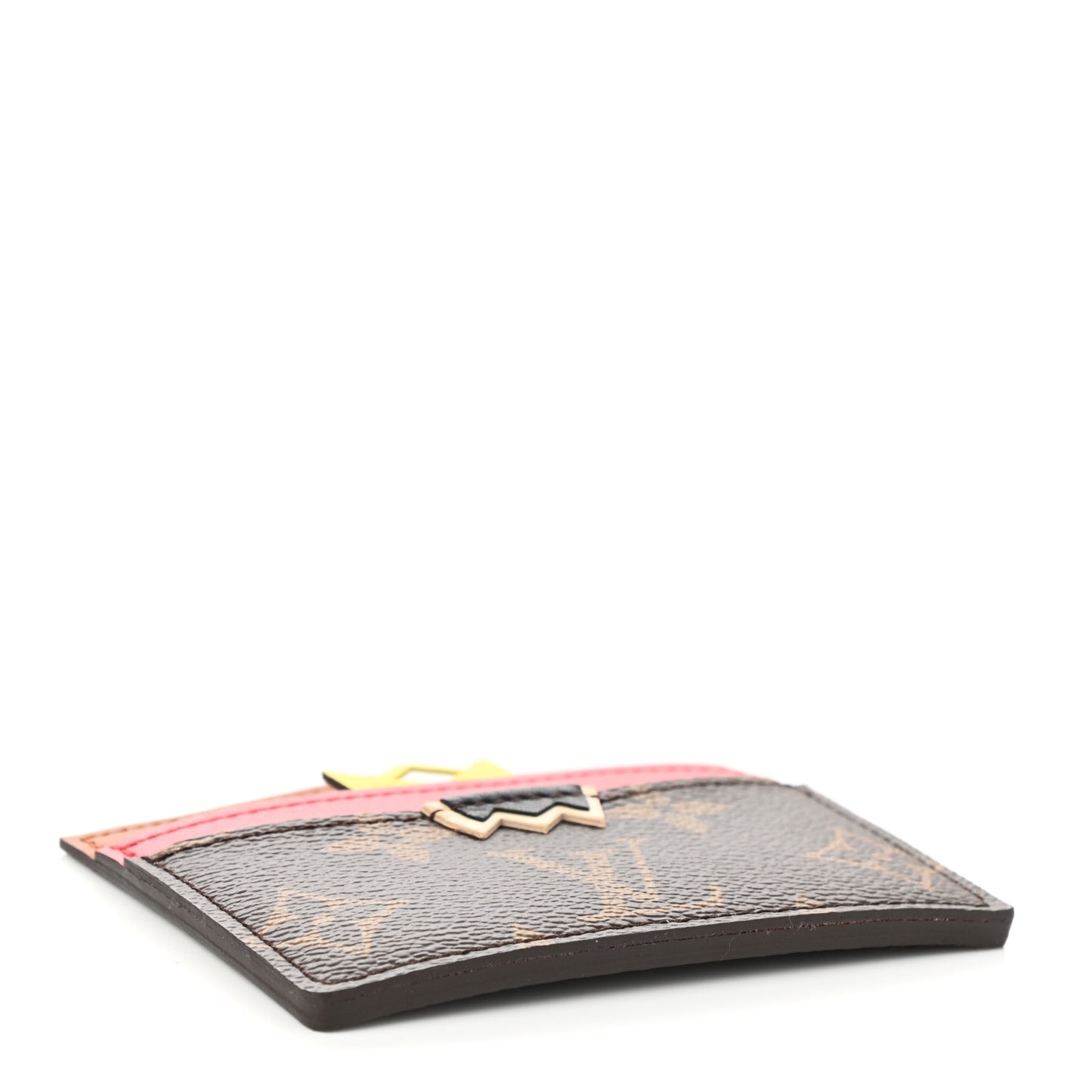 Monogram Tribal Mask Card Holder Red