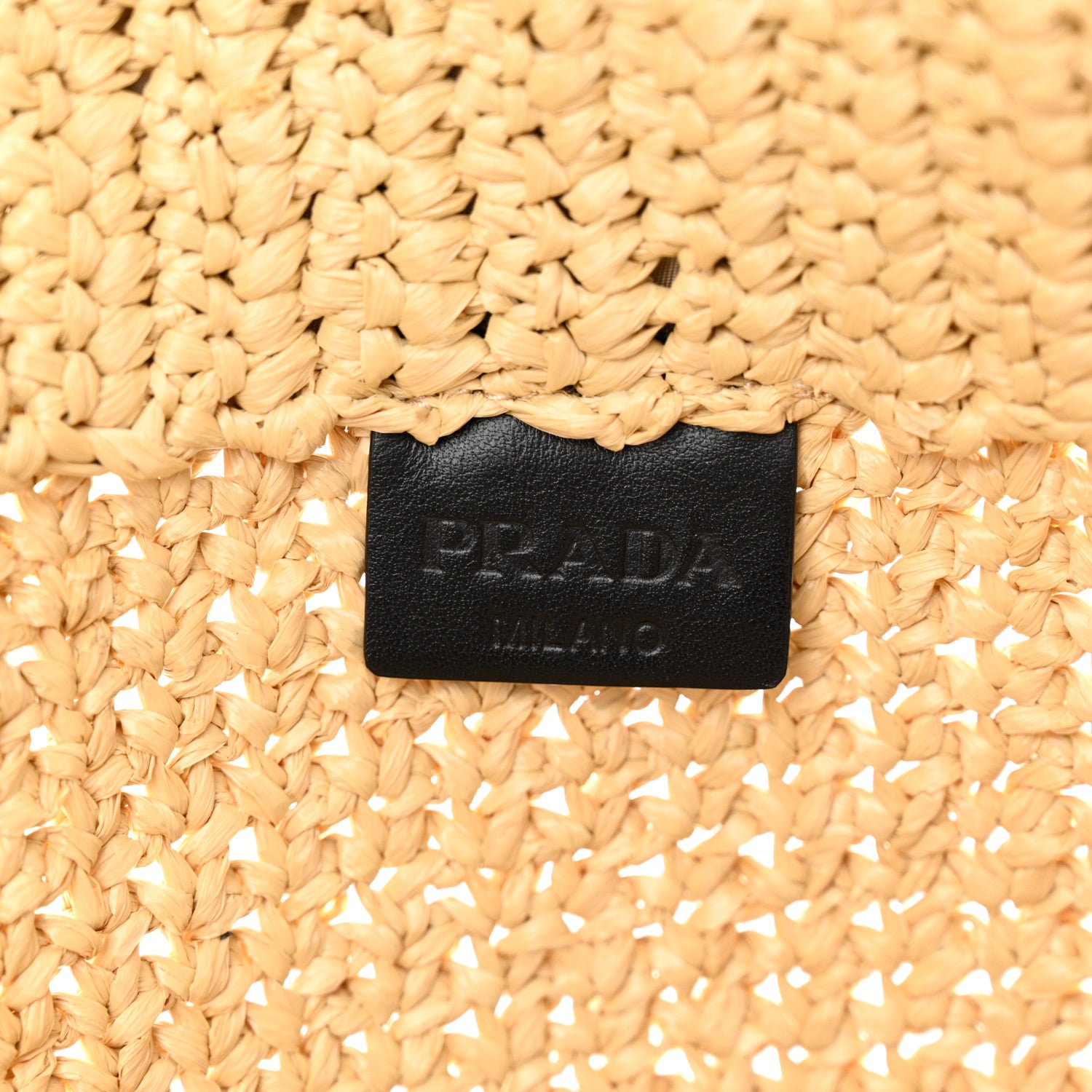 Prada Yarn Raffia Effect Crochet Embroidered Logo Tote Naturale 6 of 10