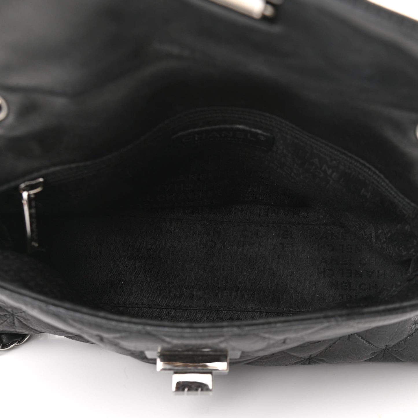Washed Lambskin Mademoiselle Flap Black