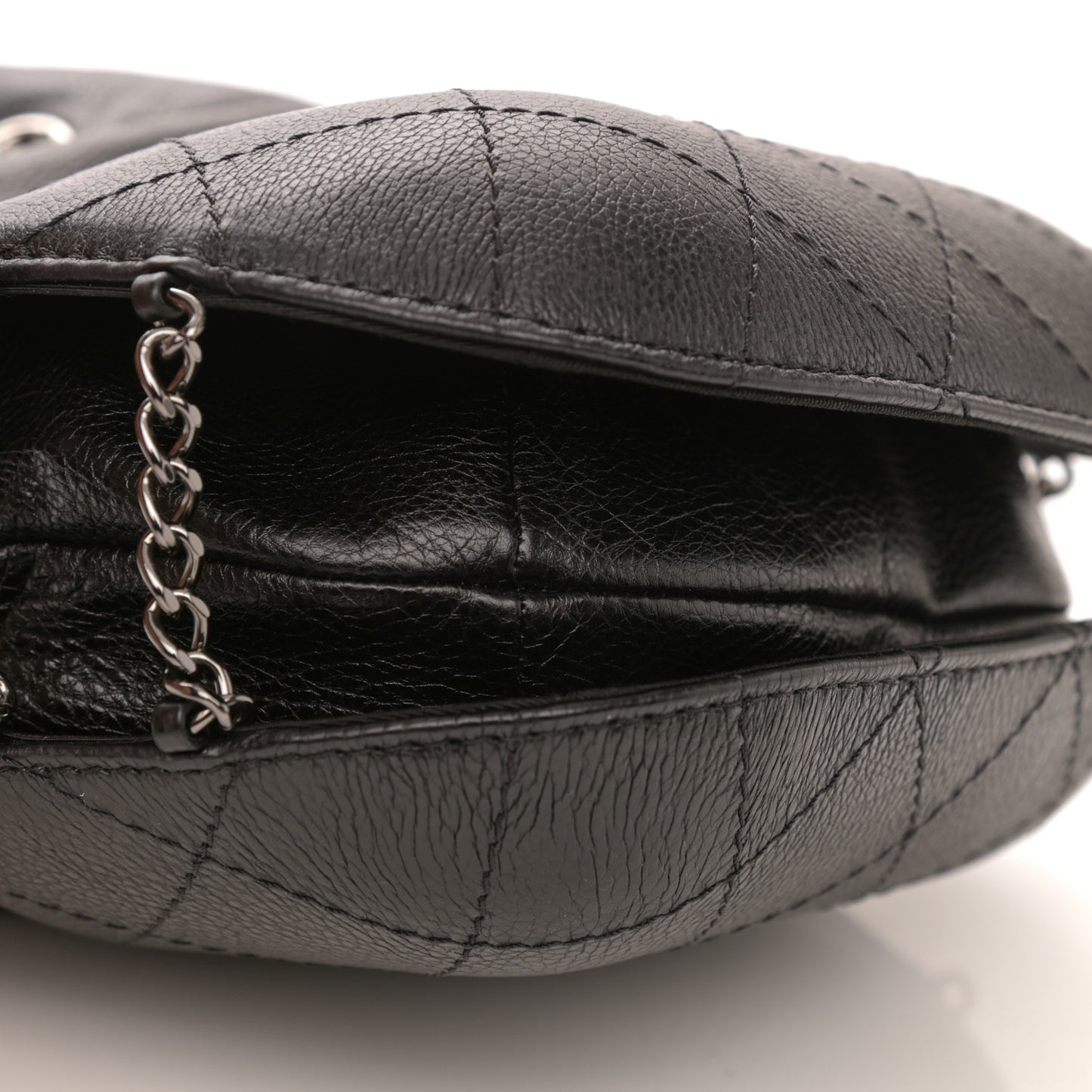 Calfskin Quilted Small Gabrielle Bucket Black