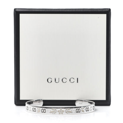 Gucci 18K White Gold Enamel Icon Blooms Cuff Bracelet 7 of 7