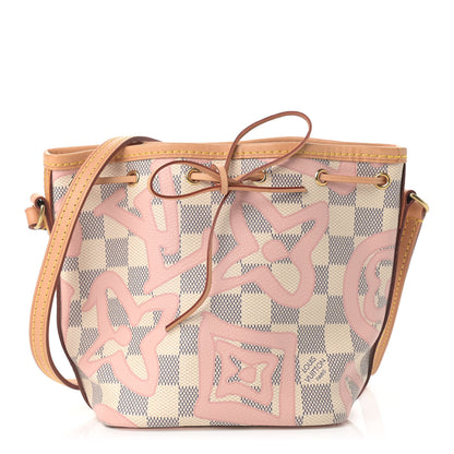 Louis Vuitton Damier Azur Tahitienne Nano Noe Rose Ballerine 1 of 10