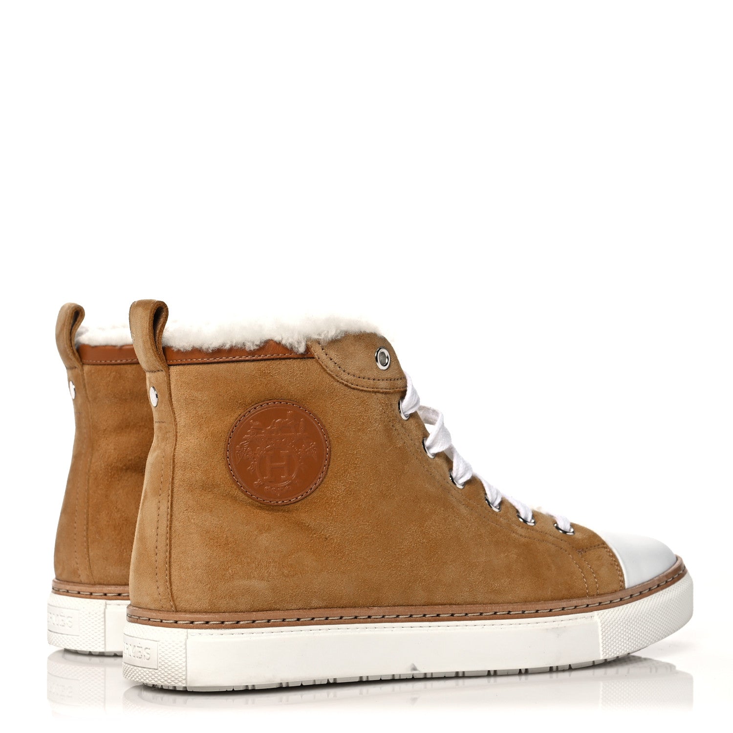 Hermes Woolskin Womens Climb Sneakers 38 Brun Fume 4 of 14