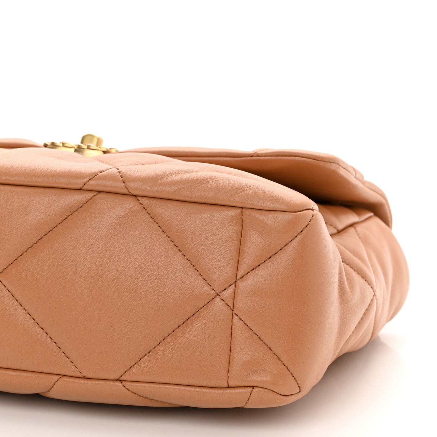 Lambskin Quilted Large Chanel 19 Flap Brown
