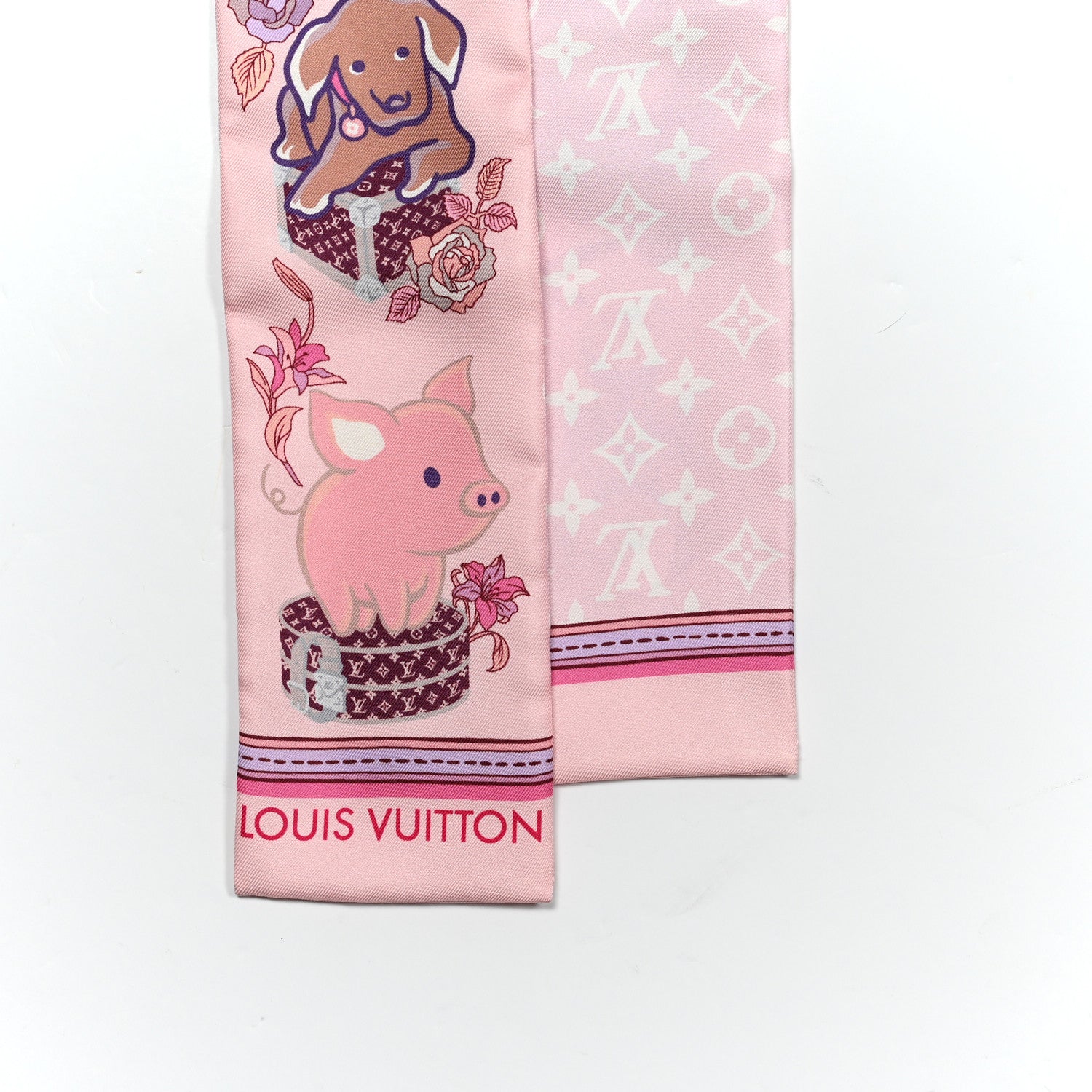 Louis Vuitton Silk Monogram Superstition Bandeau Rose Clair 2 of 3