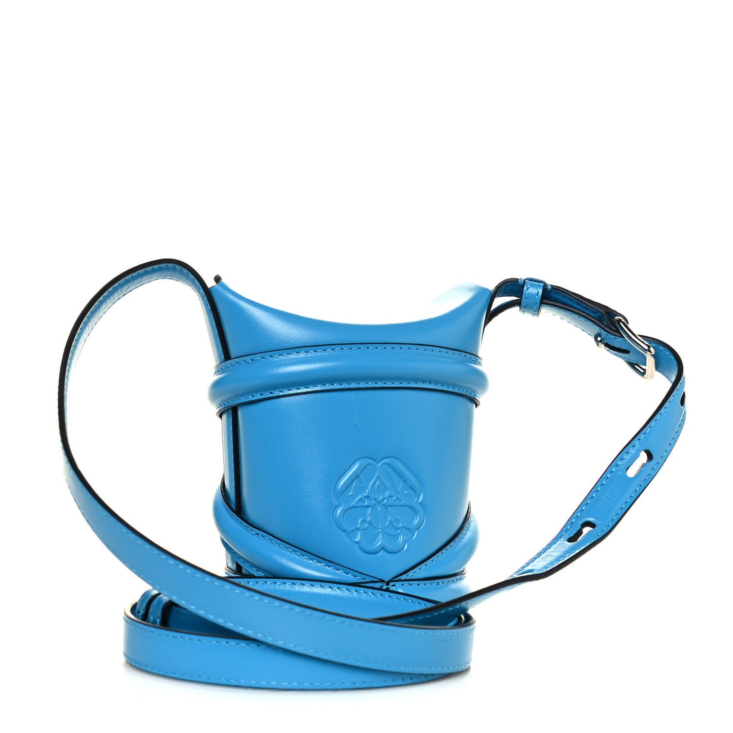 Calfskin The Curve Mini Shoulder Bag Cerulean