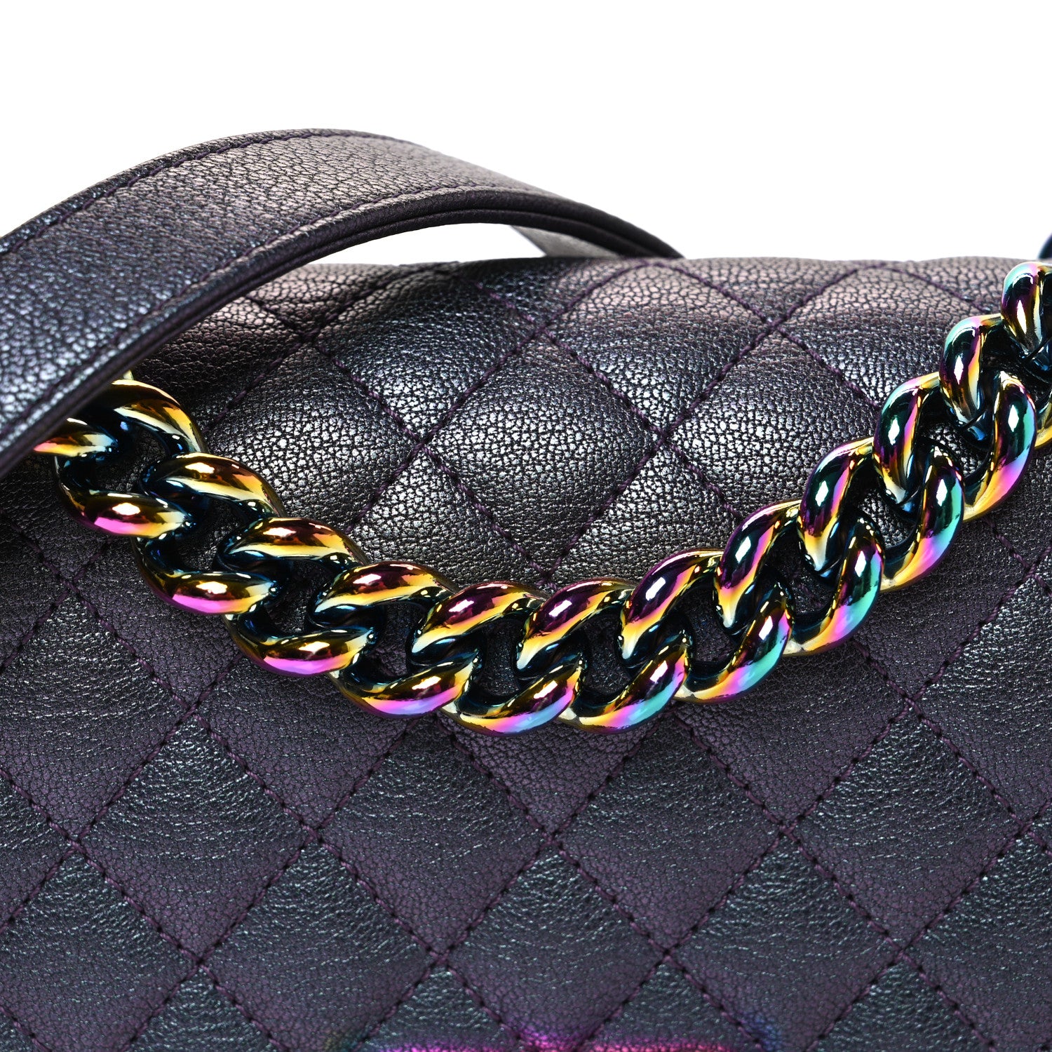 Chanel Iridescent Goatskin Quilted Small Boy Flap Purple 8 of 10