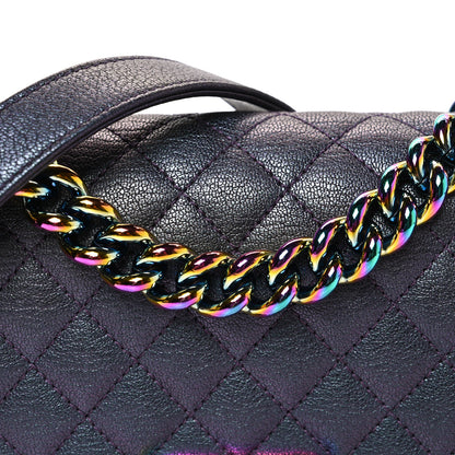 Chanel Iridescent Goatskin Quilted Small Boy Flap Purple 8 of 10