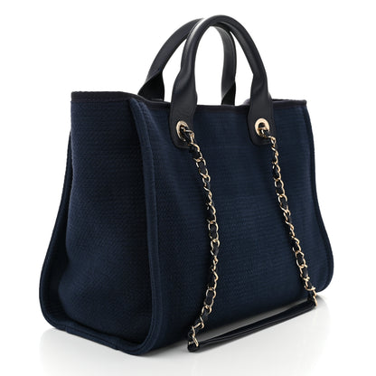 Chanel Mixed Fibers Small Deauville Tote Navy 4 of 12