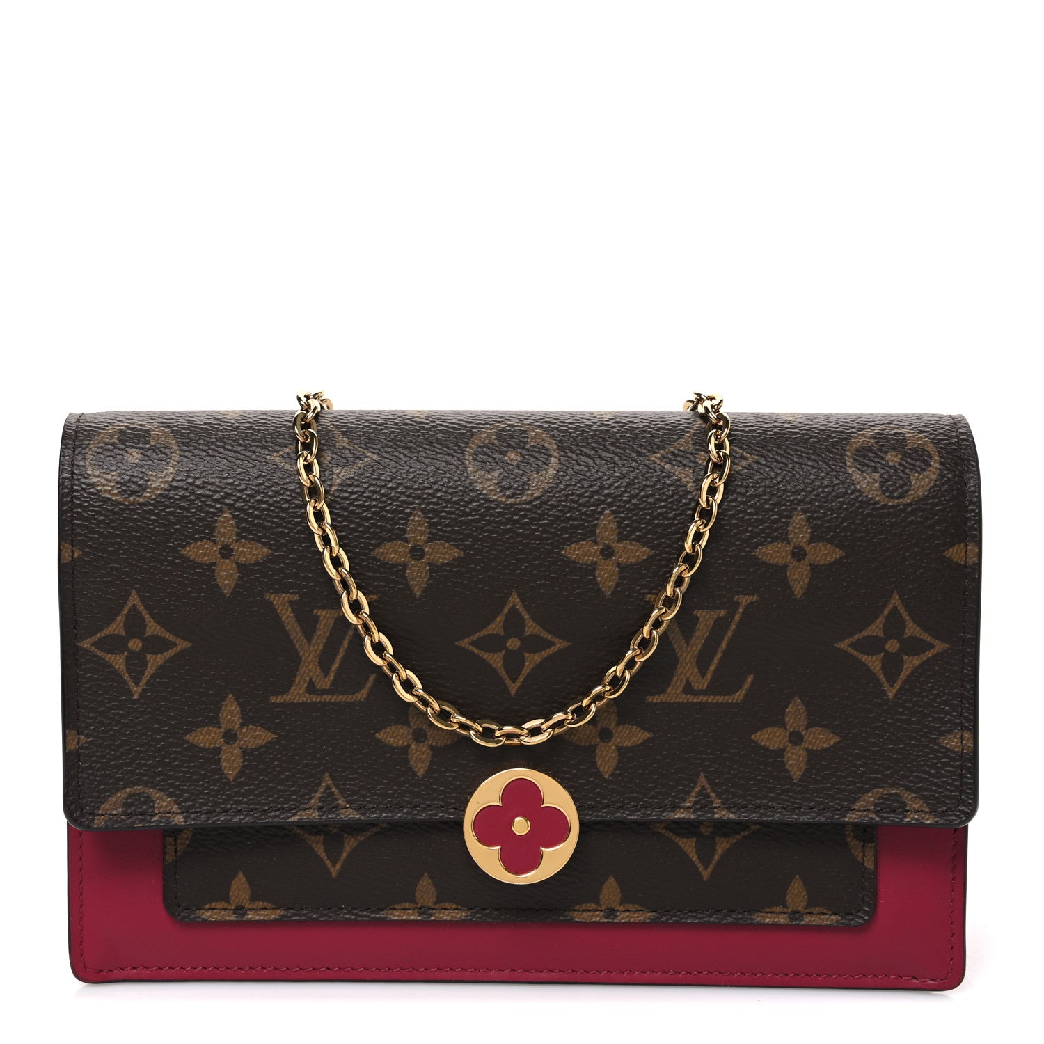 Louis Vuitton Monogram Flore Chain Wallet Fuchsia 1 of 10