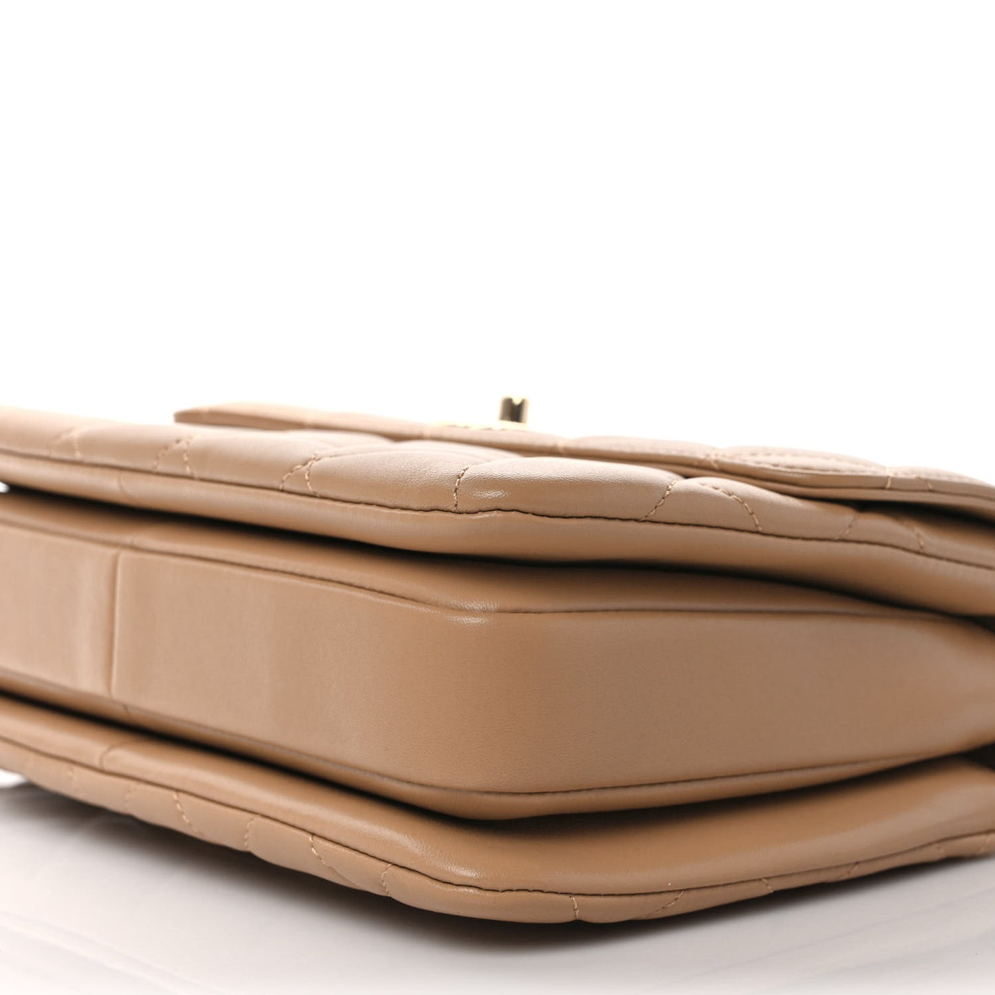 Lambskin Quilted Small Trendy CC Dual Handle Flap Bag Beige