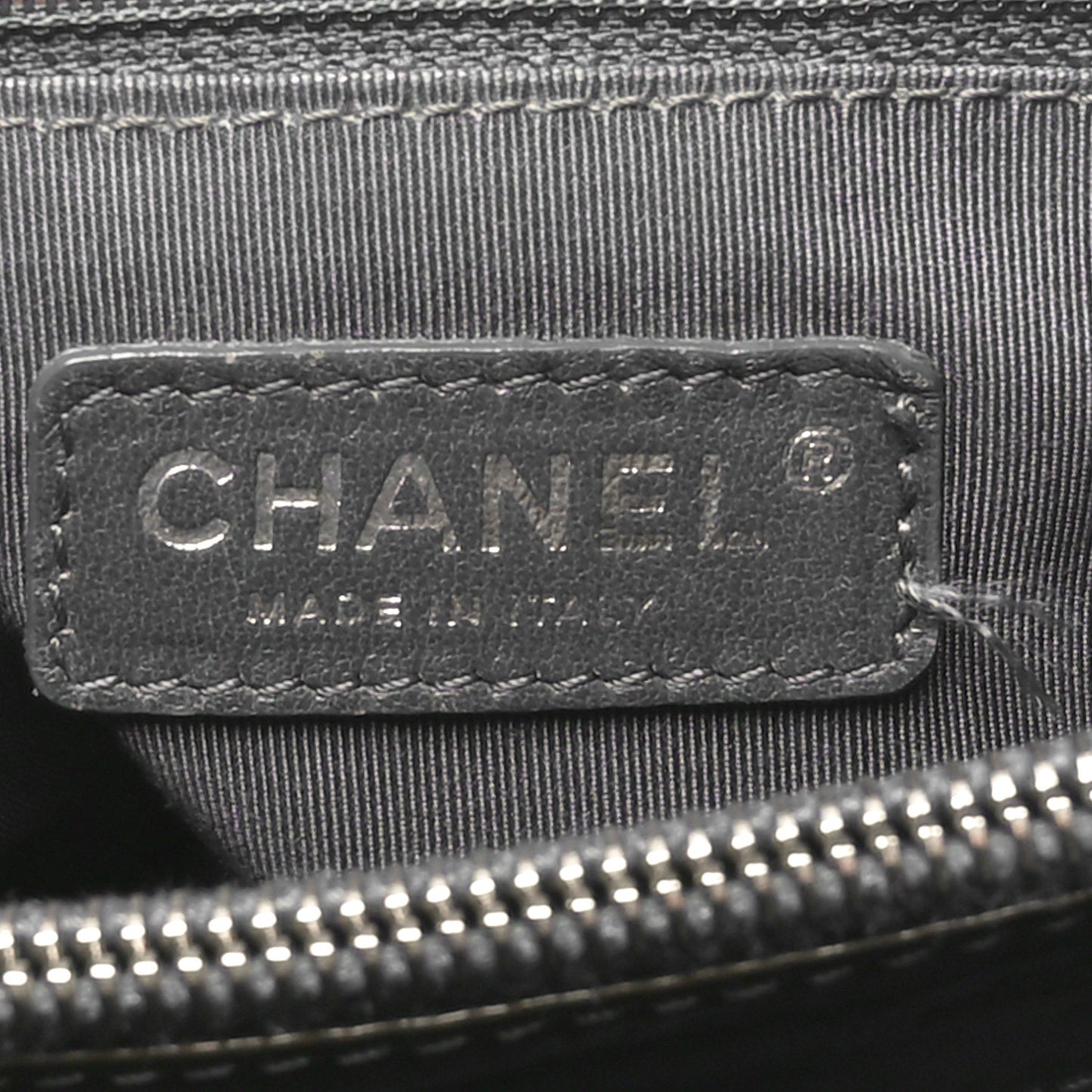 Patent Quilted Grand Shopping Tote GST Dark Grey