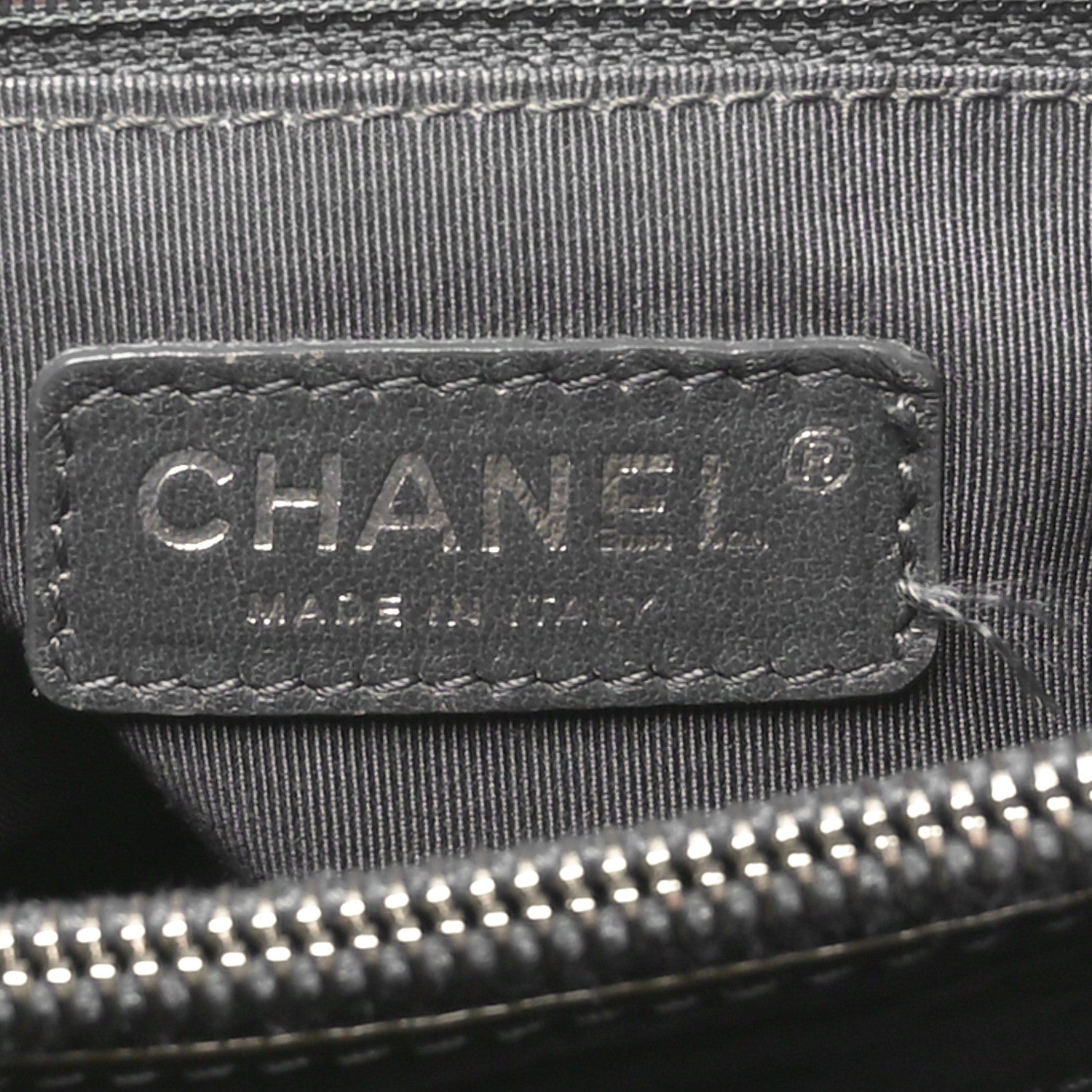 Chanel Patent Quilted Grand Shopping Tote GST Dark Grey 6 of 10