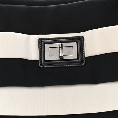 Chanel Nylon Quilted 2.55 Reissue Tote White Black 8 of 11