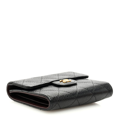 Chanel Caviar Quilted Compact Flap Wallet Black 4 of 8
