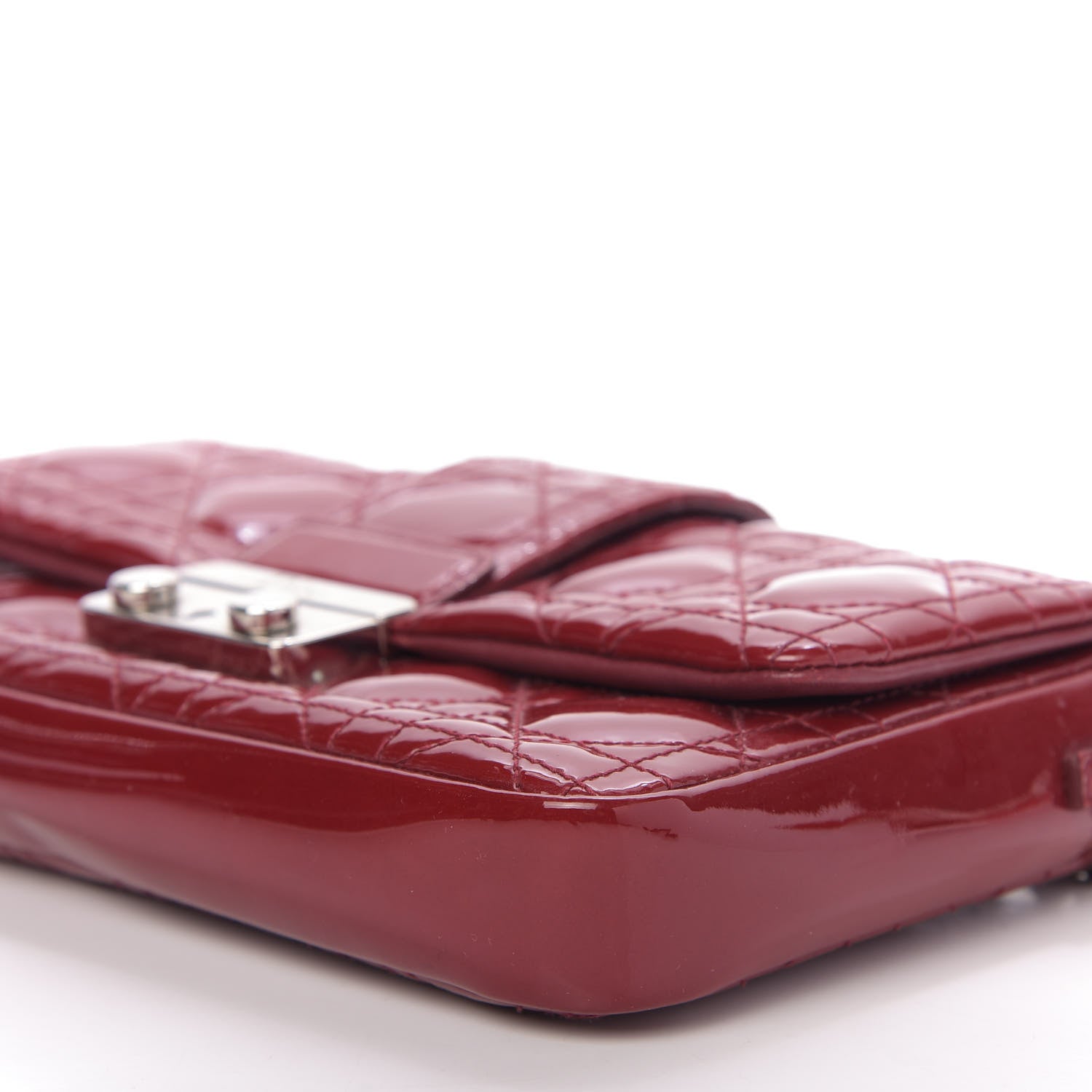 Christian Dior Patent Cannage New Lock Pouch Red 7 of 11