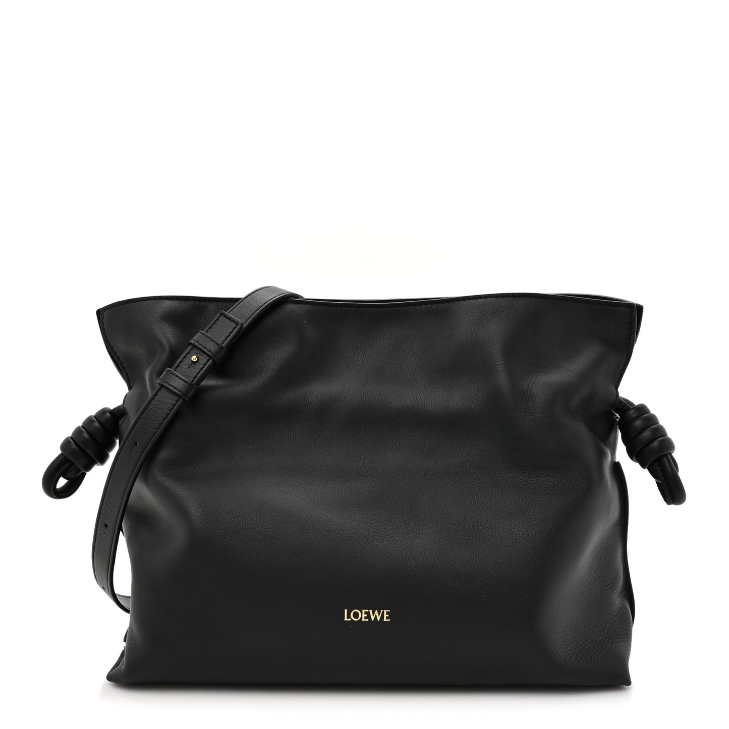 Nappa Medium Flamenco Knot Bag Black