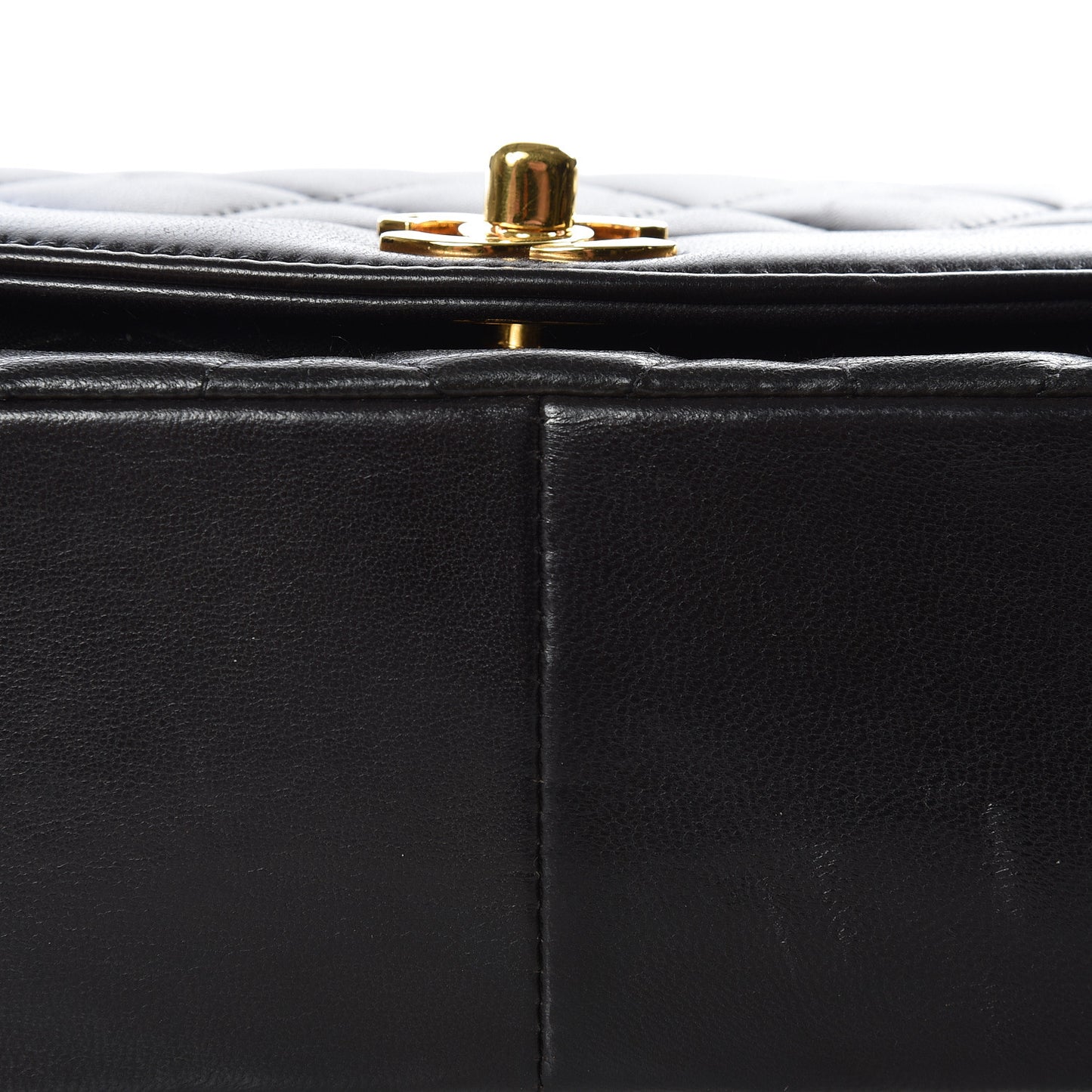Lambskin Quilted Medium Single Flap Black