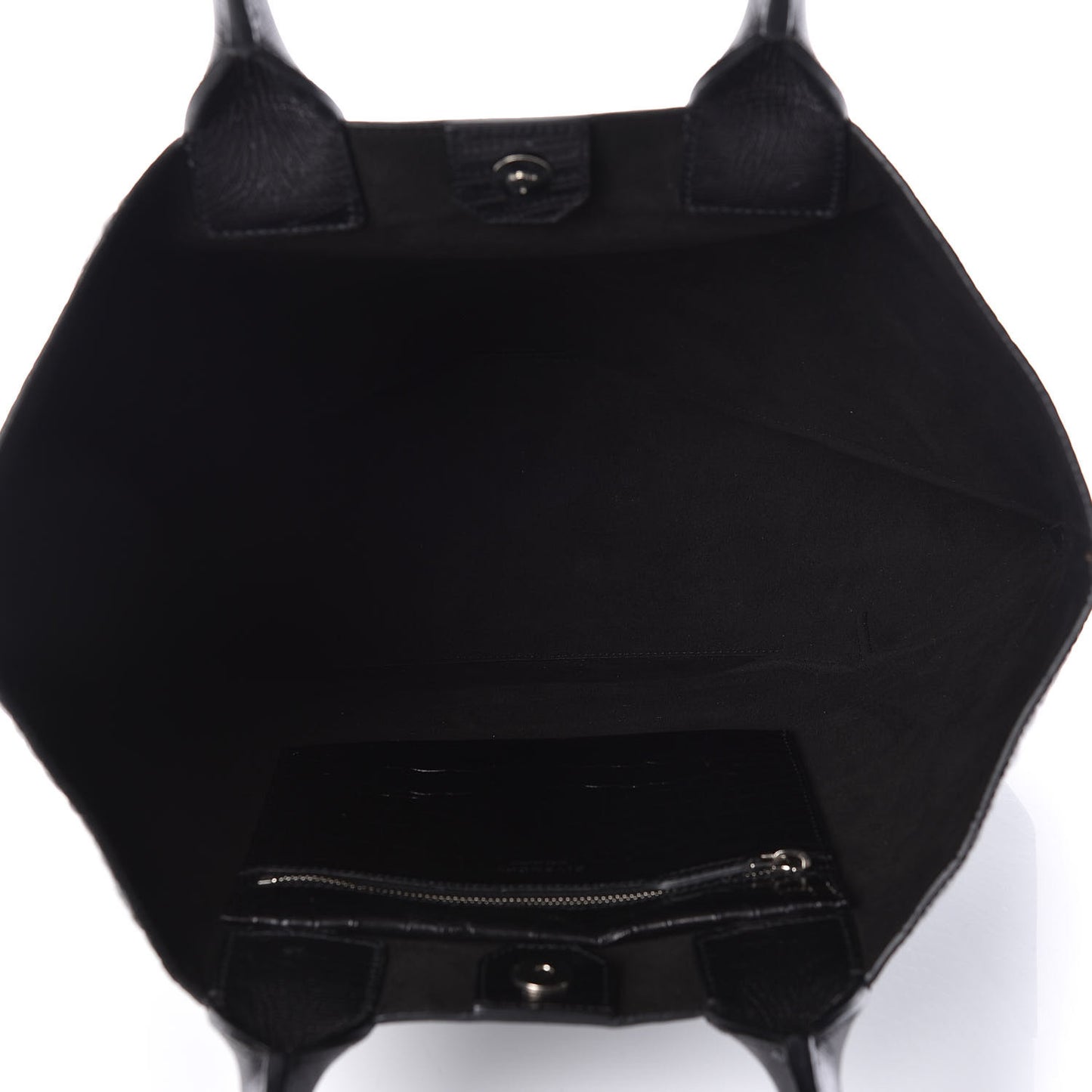 Calfskin Crocodile Embossed Easy Tote Black