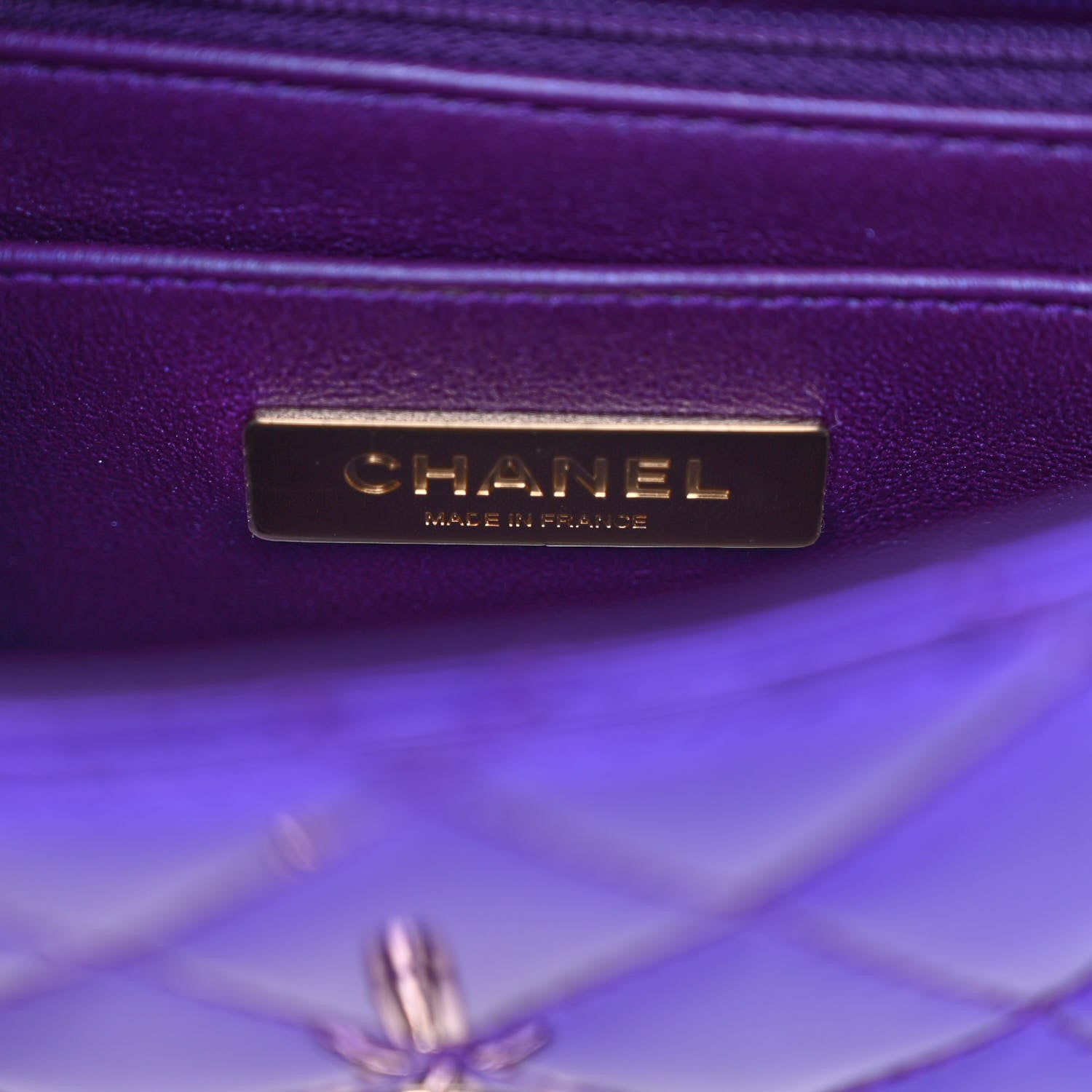 Chanel Mirror Calfskin Metallic Calfskin Quilted Hollywood Boulevard Mini Flap With Star Coin Purse Purple 6 of 10