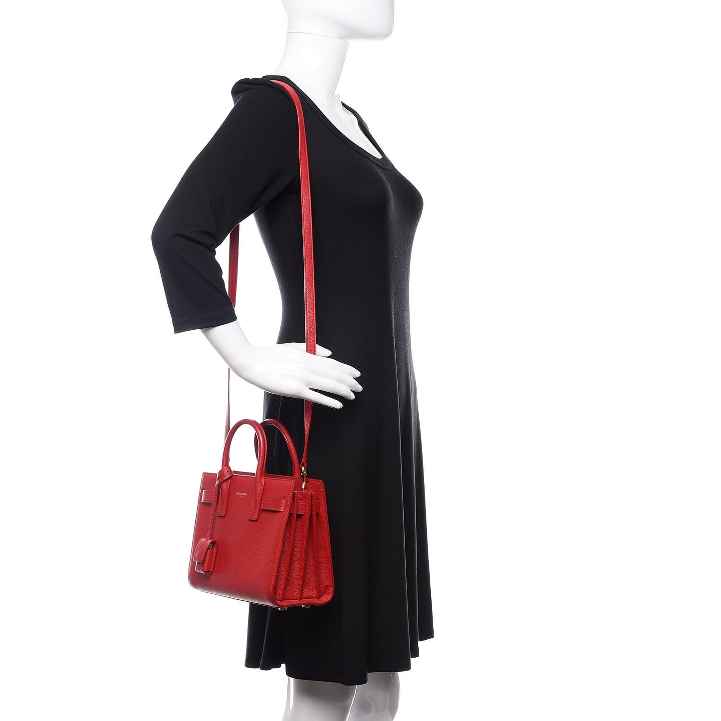 Grained Calfskin Nano Sac De Jour Lipstick Red