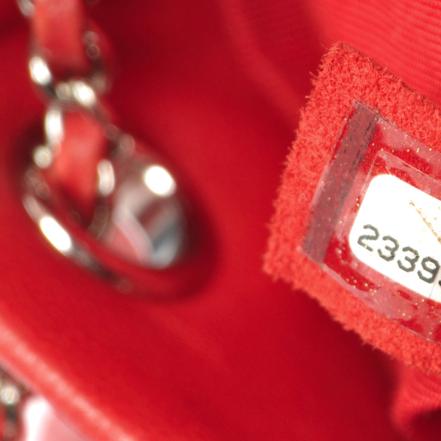 Lambskin Quilted Small CC Chain Drawstring Bucket Bag Red