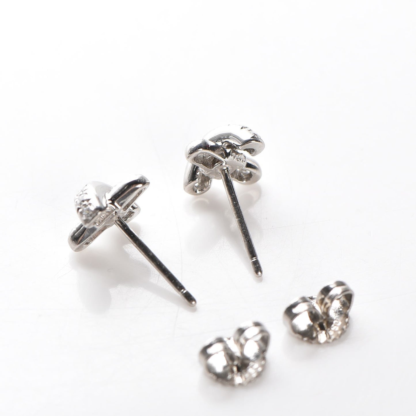 Platinum Diamond Cross Stitch Stud Earrings