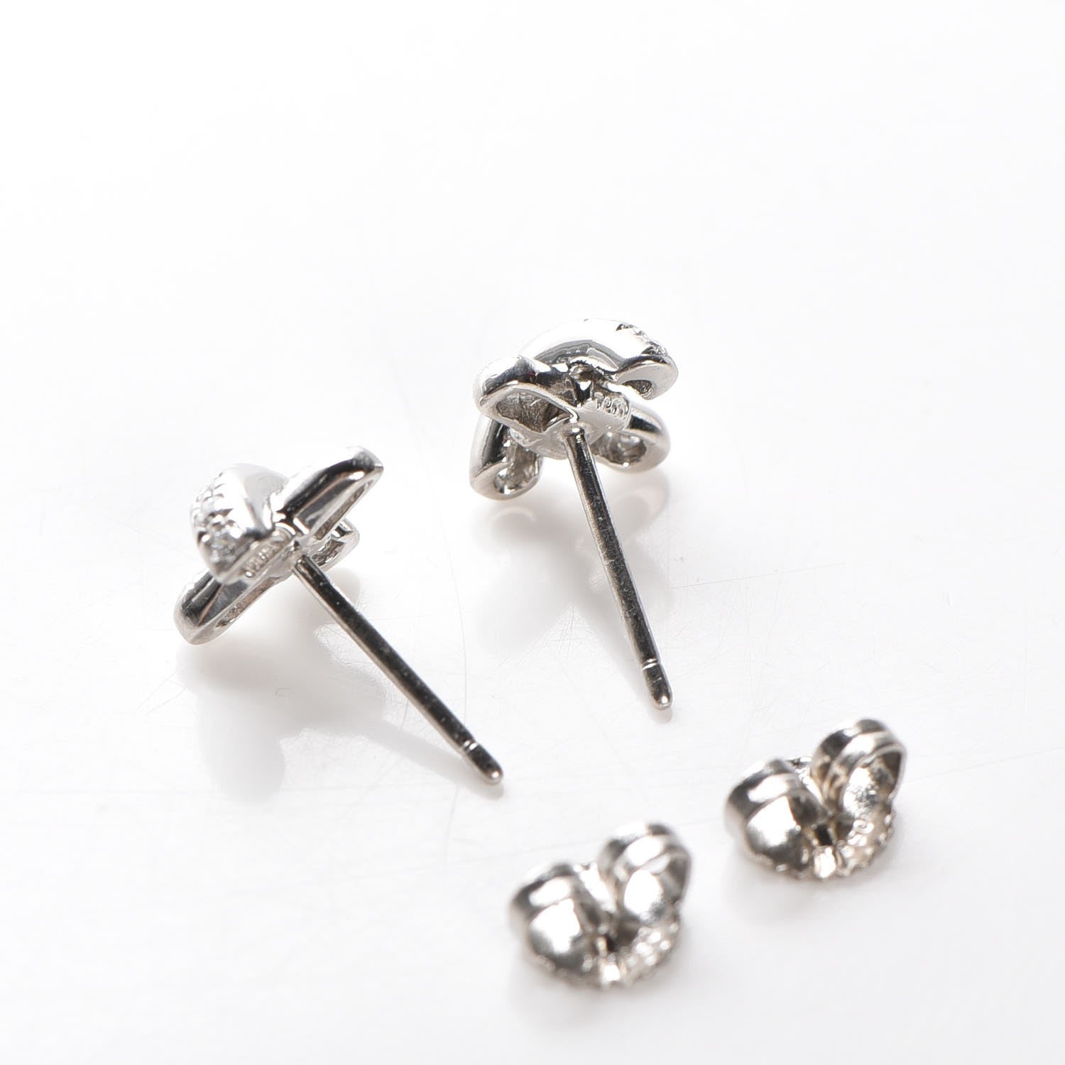 Tiffany Platinum Diamond Cross Stitch Stud Earrings 3 of 7