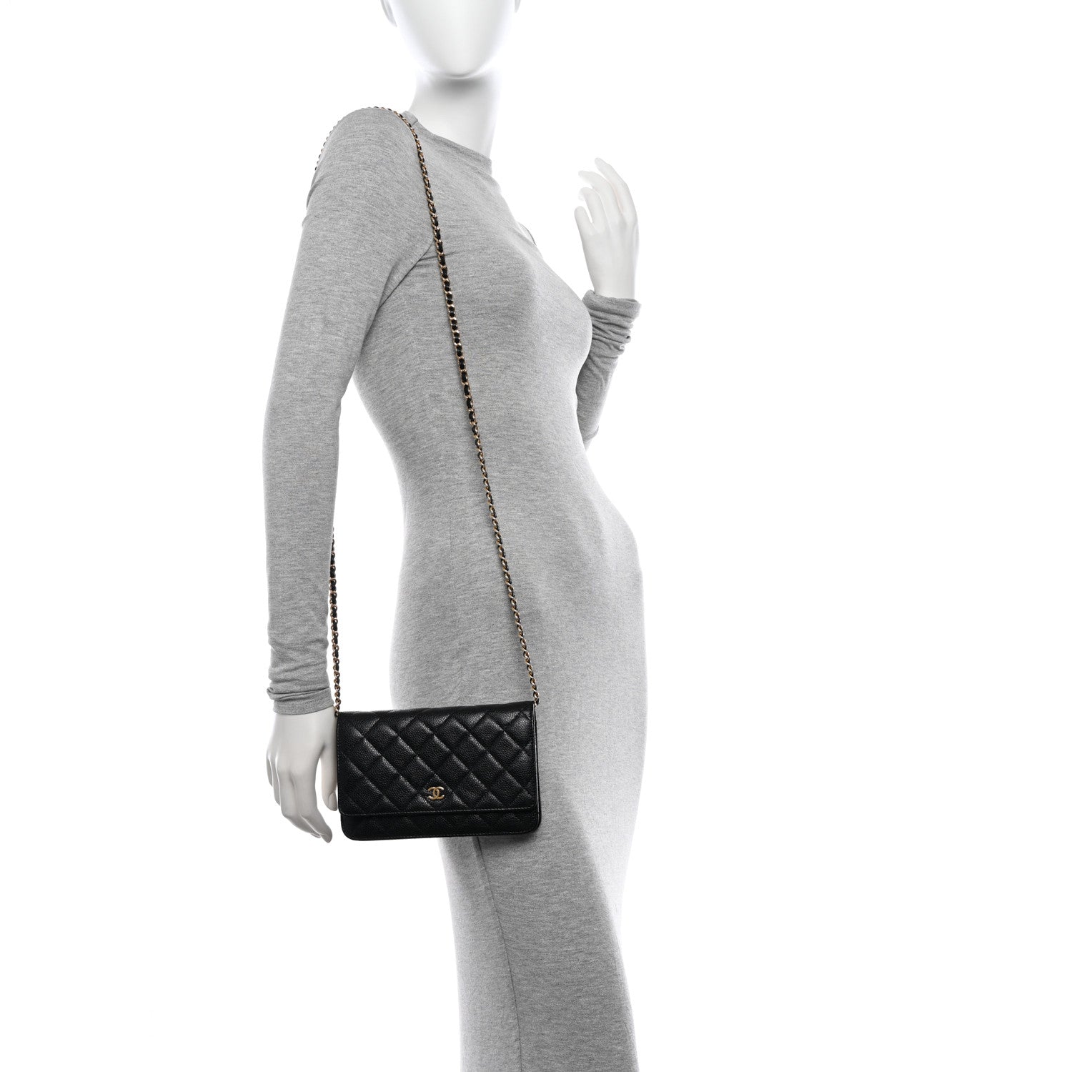 Chanel Caviar Quilted Wallet On Chain WOC Black 2 of 13