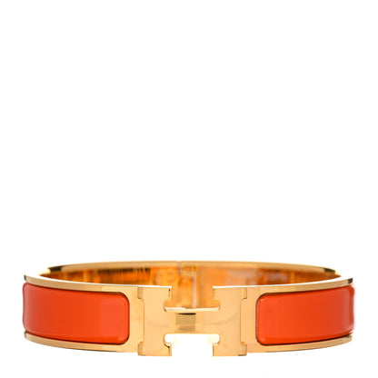 Hermes Enamel Narrow Clic Clac H Bracelet PM Orange 1 of 5