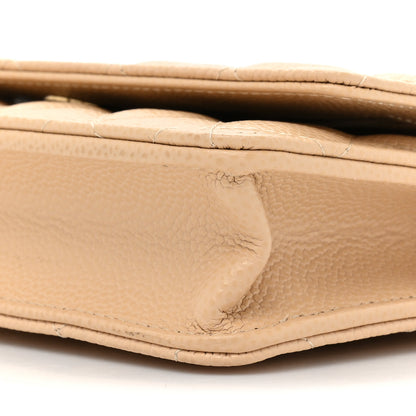 Chanel Caviar Quilted Wallet on Chain WOC Beige Clair 10 of 14