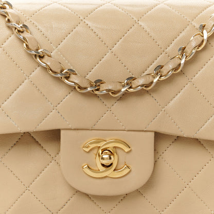 Chanel Lambskin Quilted Medium Double Flap Beige 10 of 12